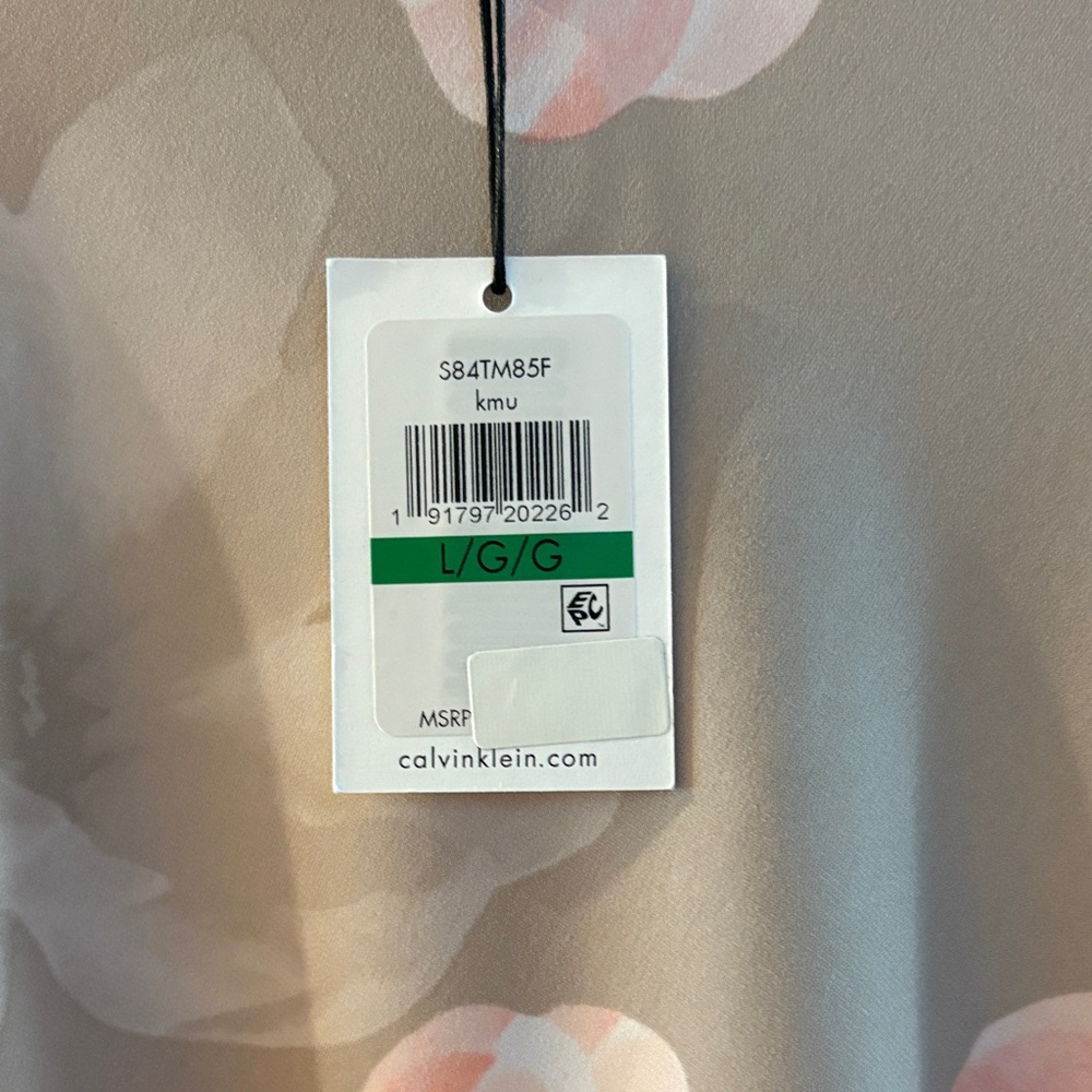 NWT Calvin Klein Floral Blouse - Pink and Cream - Picture 2 of 5